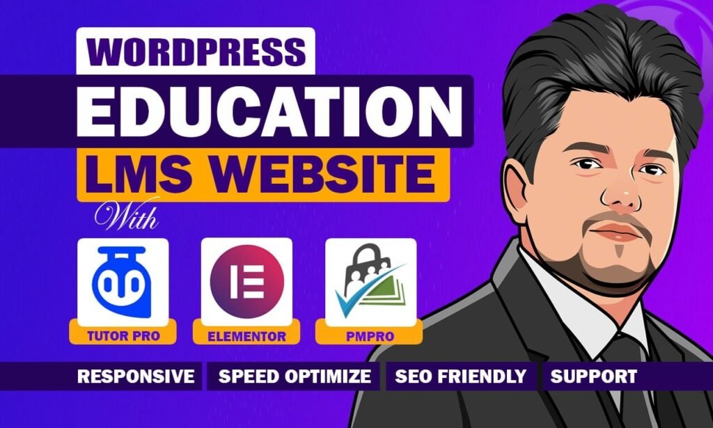 education lms website with elementor pro 1